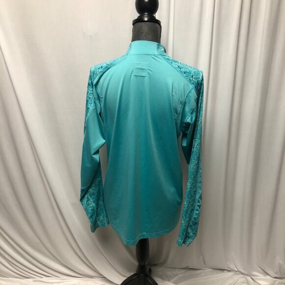 Nepallo Athletic Top Womens Sz Small Turquoise Partial Zip Long Sleeve Pullover - Picture 4 of 8